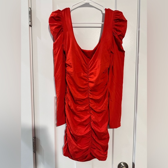 Trend4us Sleek Deep V Ruched Bodycon Jumpsuit